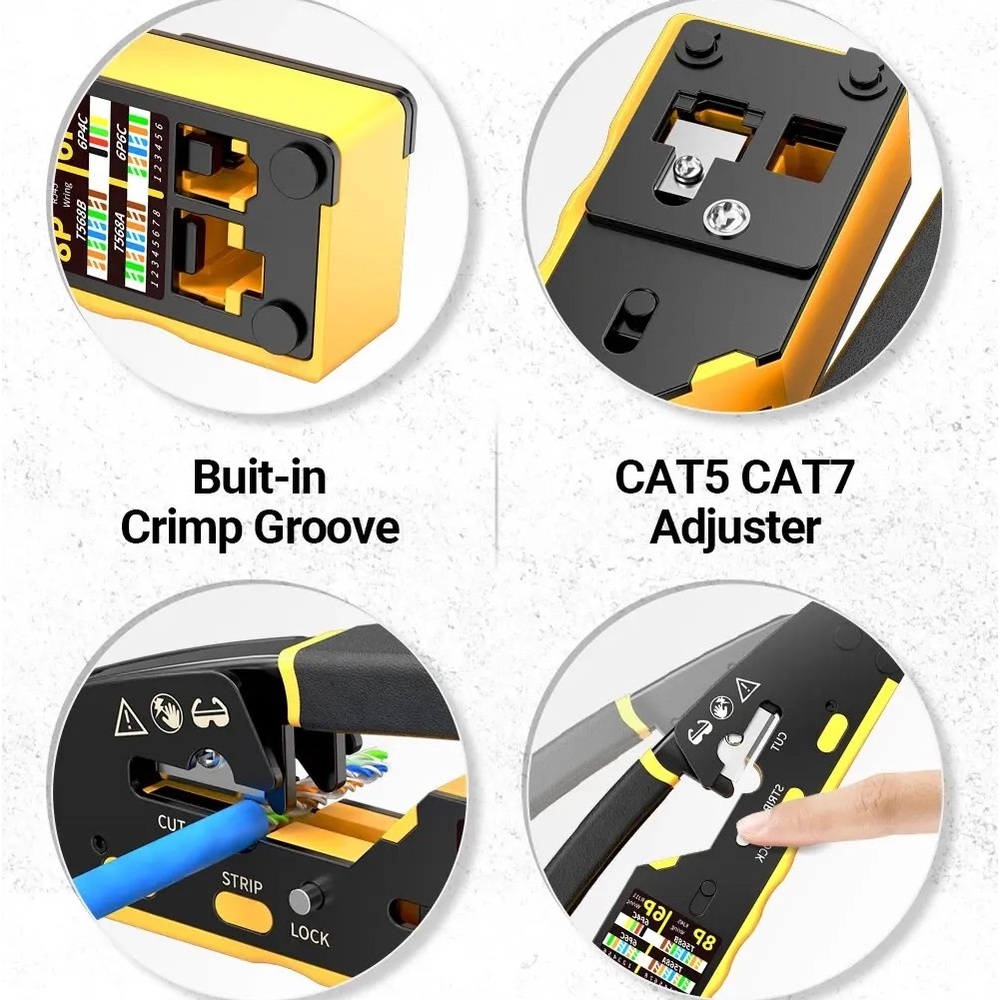 RJ45 Network Crimper 3 in 1 Crimp CAT8/7/6A/6/5E